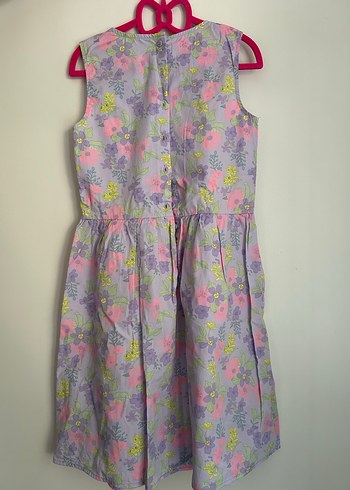 Kız Çocuk Mor Çiçekli Kolsuz Elbise - Görsel 2