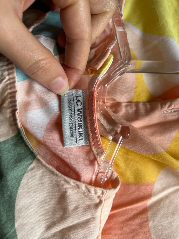 Kız Çocuk Çok Renkli Pilili Elbise - Görsel 3