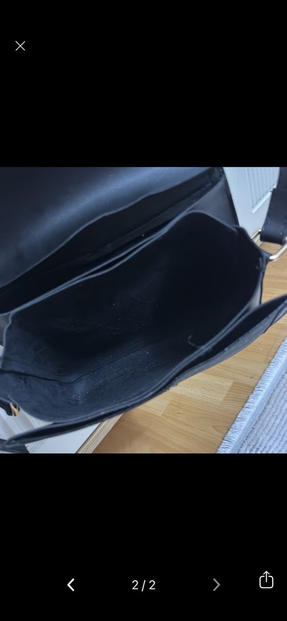 Siyah Deri Kadın Omuz Çantası - Görsel 2