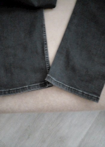 Gri Düğmeli Rahat Kesim erkek Kot Pantolon