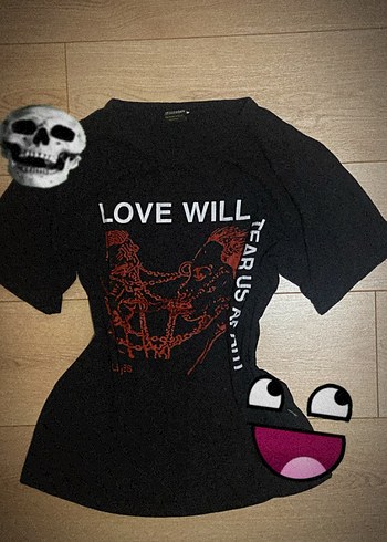 Y2k emo baskılı tişört grunge