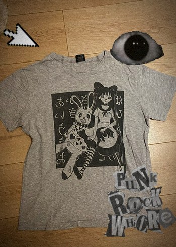 Diğer Anime harajuku y2k grunge baskılı tişört