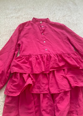 Diger Kızlar İçin Pembe Fırfırlı Bluz