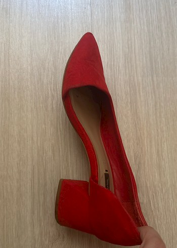 36 Beden Kırmızı Süet Stiletto Kadın Ayakkabı
