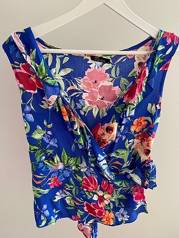 LCW Saks Mavisi Bluz Çiçek Desenli - Görsel 2