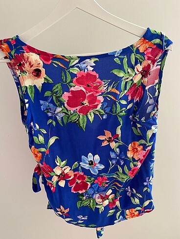 LCW Saks Mavisi Bluz Çiçek Desenli - Görsel 3