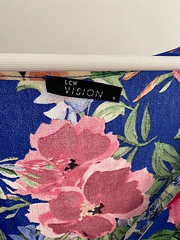 LCW Saks Mavisi Bluz Çiçek Desenli - Görsel 4