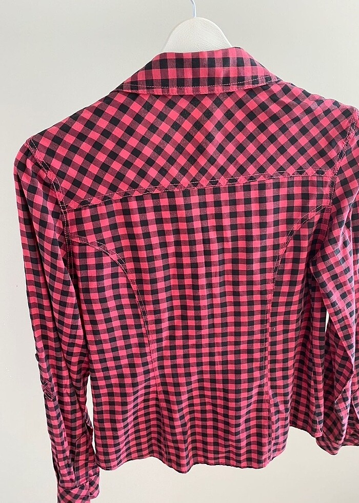 LCW Kareli Gömlek Kirmizi Siyah - Görsel 3