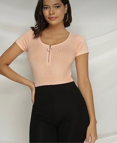 Pudra Bluz Kısa Kollu - Görsel 5