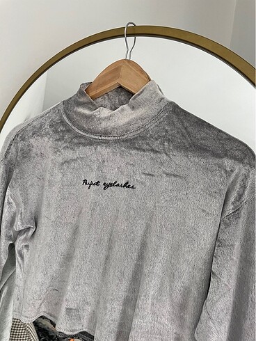 l Beden gri Renk Bershka crop kazak