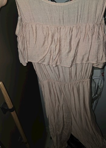 Bej Keten Midi Tulum - Görsel 2