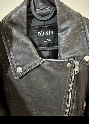 Kadın Siyah Biker Deri Ceket - Görsel 5