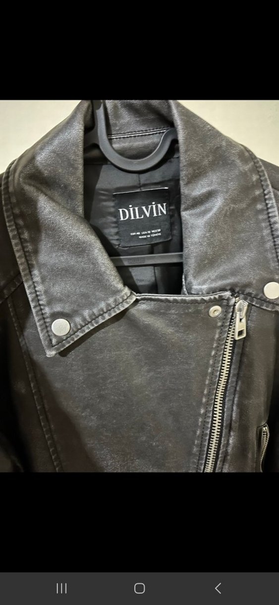 Kadın Siyah Biker Deri Ceket - Görsel 5