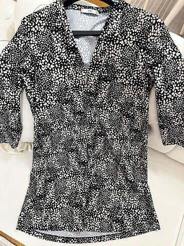 m Beden Mango Leopar Desen Elbise