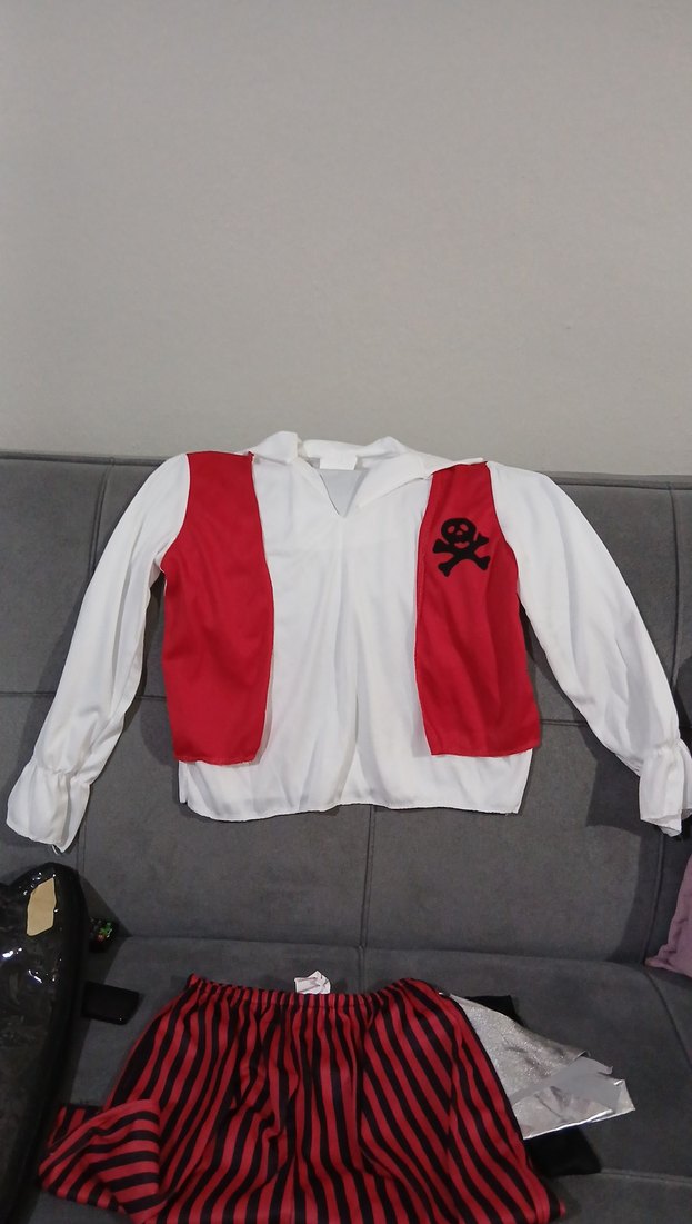 Korsan Temalı Kırmızı Çocuk Kostümü - Görsel 4