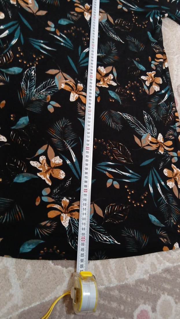 Çiçek Desenli Uzun Kadın Elbise - Görsel 4