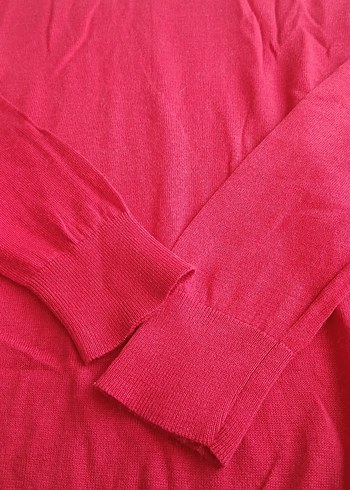 Kırmızı Kadın Boğazlı Yün Kazak - Görsel 4