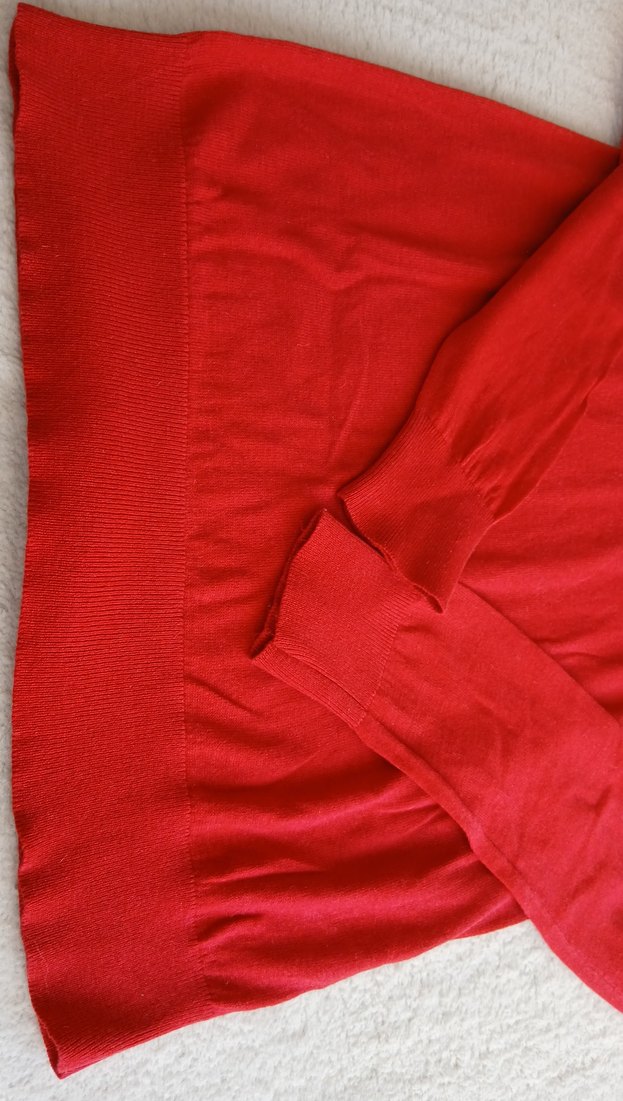 Kırmızı Kadın Boğazlı Yün Kazak - Görsel 5