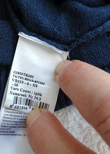 lacivert v yaka kadın triko kazak - Görsel 5