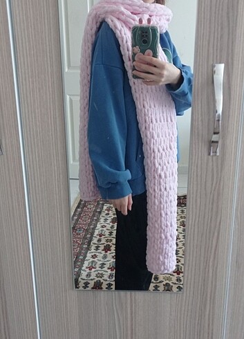Zara Puffy atkı pembe