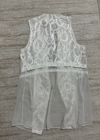 Dantel Detaylı tül Yelek - Görsel 2