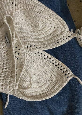 Bohem Nakışlı Beyaz Mini Bralet