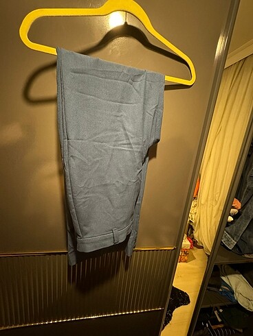 Mavi kumaş pantolon - Görsel 2