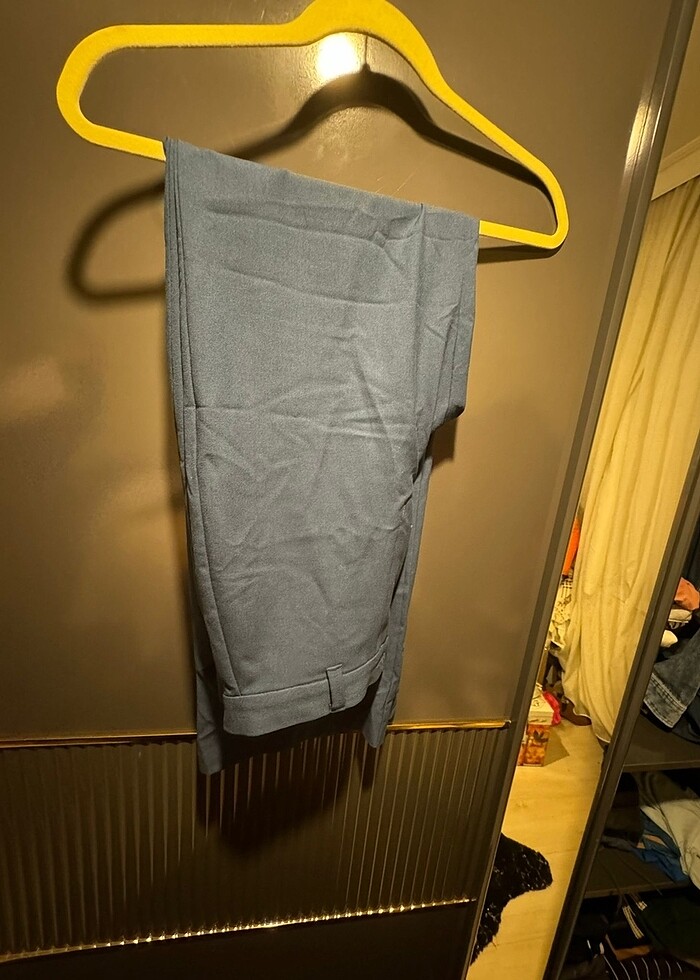 Mavi kumaş pantolon - Görsel 2