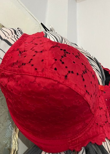 Kırmızı büyük beden Dantelli Sütyen - Görsel 3