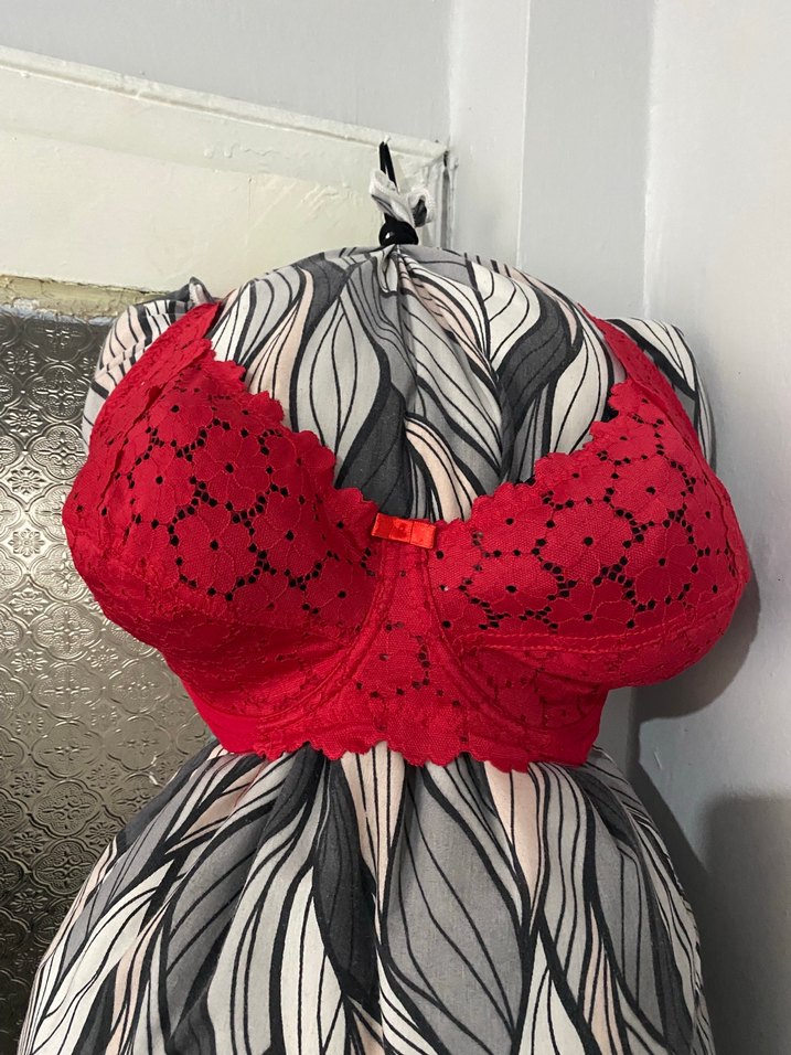 Kırmızı büyük beden Dantelli Sütyen - Görsel 5