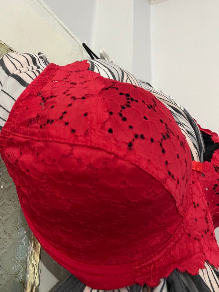 Kırmızı büyük beden Dantelli Sütyen - Görsel 3