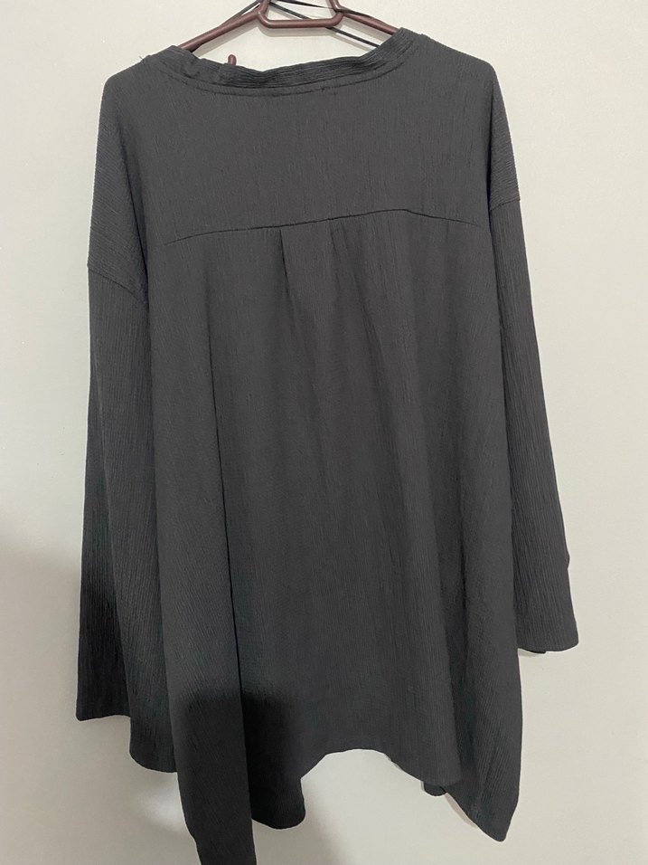 Gri Uzun Kollu Kadın Kimono - Görsel 3