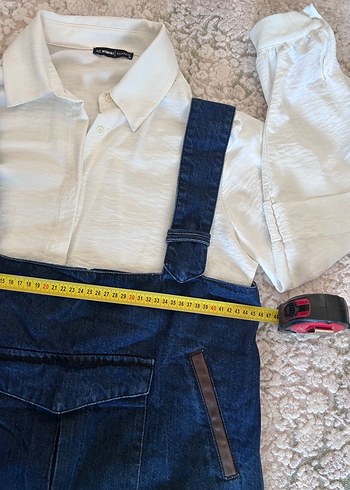 Kadın Kot Salopet Elbise - Görsel 6