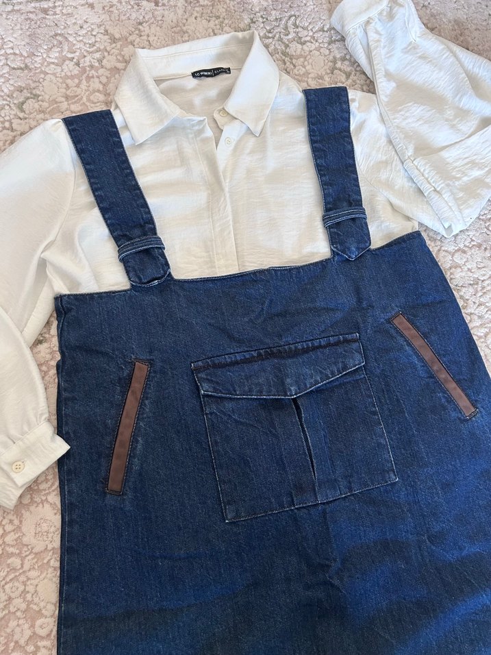 Kadın Kot Salopet Elbise - Görsel 2