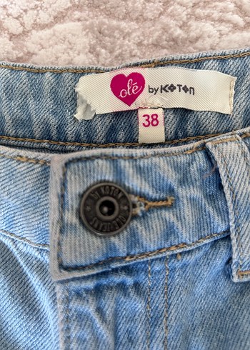 38 Beden mavi Renk Koton Nakışlı Mavi Kadın Mini Denim Şort
