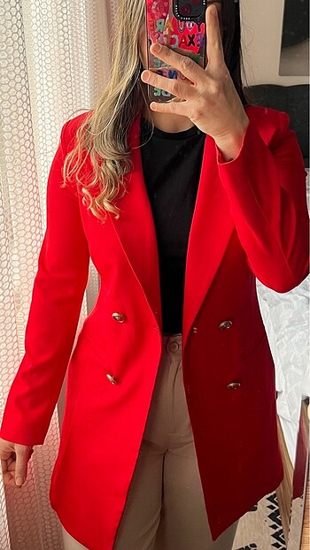 Yake marka uzun blazer ceket