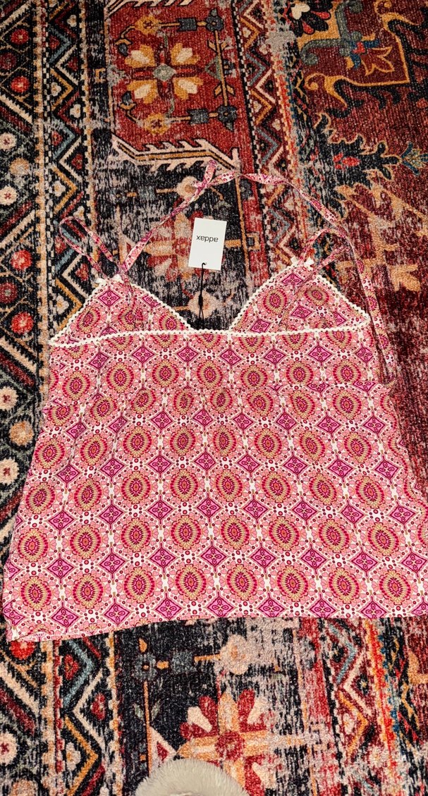 Dantelli Bohem Desenli V Yaka Bluz - Görsel 3