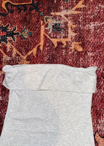 Gri Uzun Straplez Kadın Elbise - Görsel 2