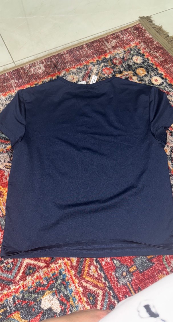 Lacivert Kadın Kısa Kollu Tişört - Görsel 2