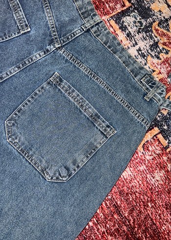 Bohem Mavi Geniş Kesim Kot Pantolon - Görsel 7