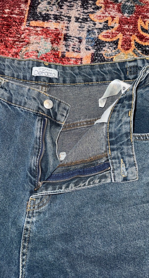 Bohem Mavi Geniş Kesim Kot Pantolon - Görsel 3