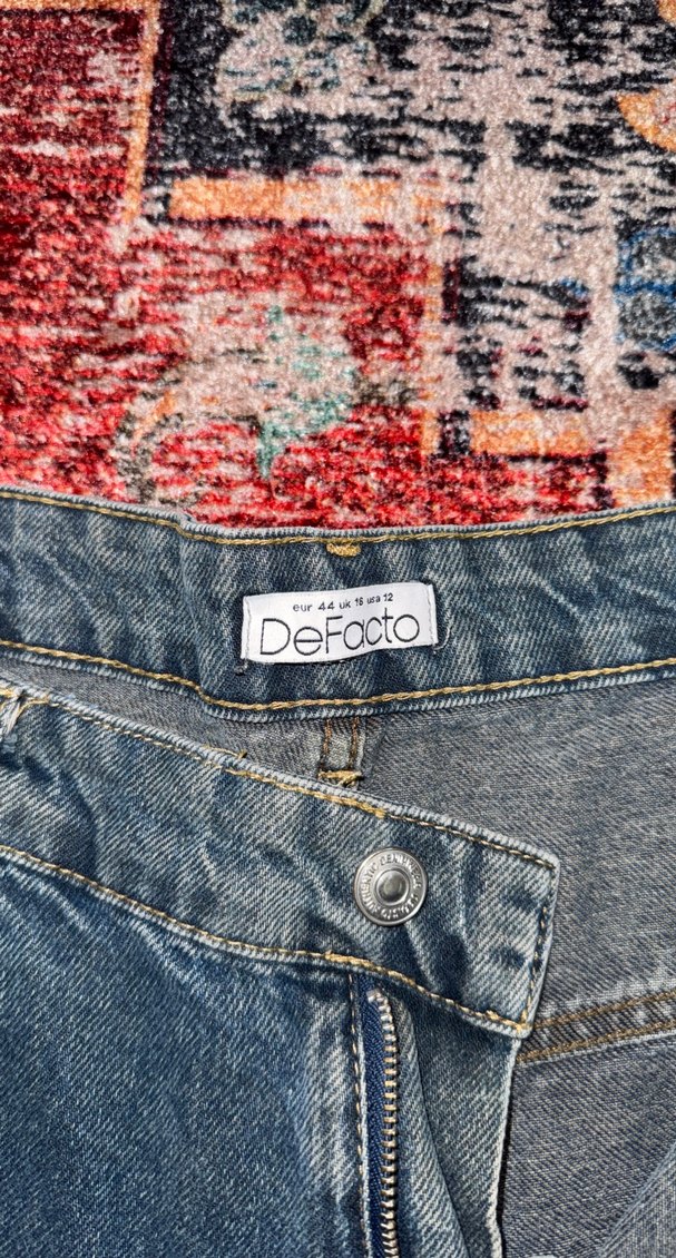 Bohem Mavi Geniş Kesim Kot Pantolon - Görsel 4