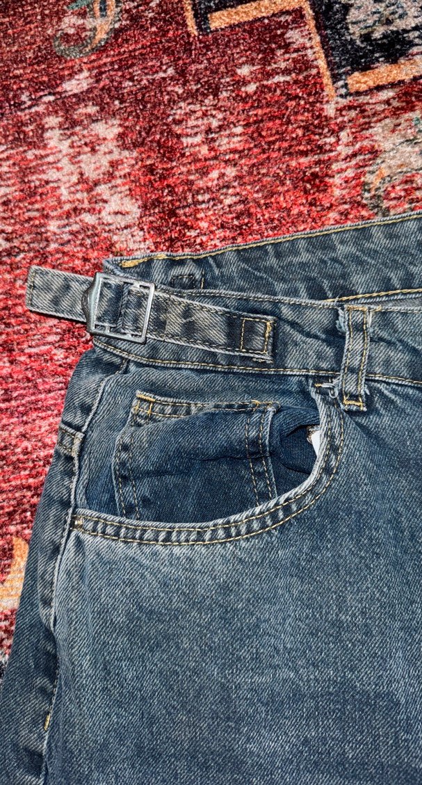 Bohem Mavi Geniş Kesim Kot Pantolon - Görsel 5