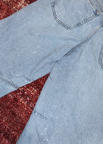 Bohem Gri Mavi Batik Desenli Kadın Kot Pantolon - Görsel 8