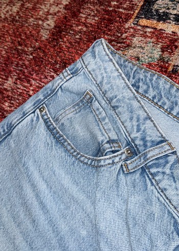 Bohem Gri Mavi Batik Desenli Kadın Kot Pantolon - Görsel 6