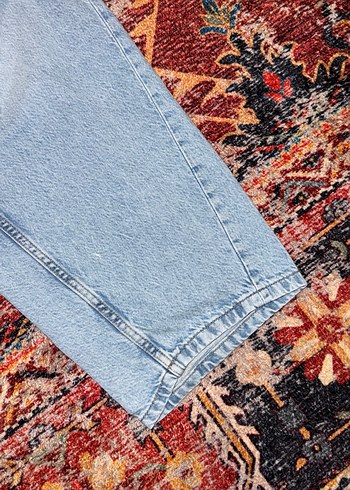 Bohem Gri Mavi Batik Desenli Kadın Kot Pantolon - Görsel 2