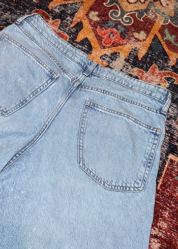 Bohem Gri Mavi Batik Desenli Kadın Kot Pantolon - Görsel 7