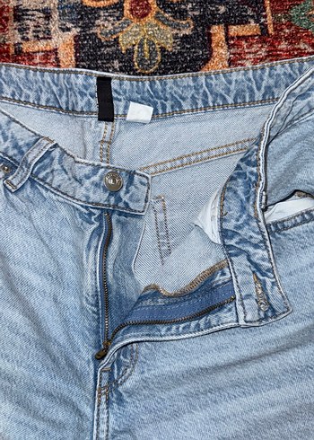 Bohem Gri Mavi Batik Desenli Kadın Kot Pantolon - Görsel 4