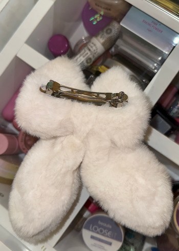 Beyaz Kürklü saç tokası - Görsel 2