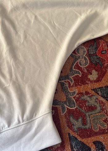 Kadın Beyaz Uzun Kollu Pamuklu Sweatshirt - Görsel 2